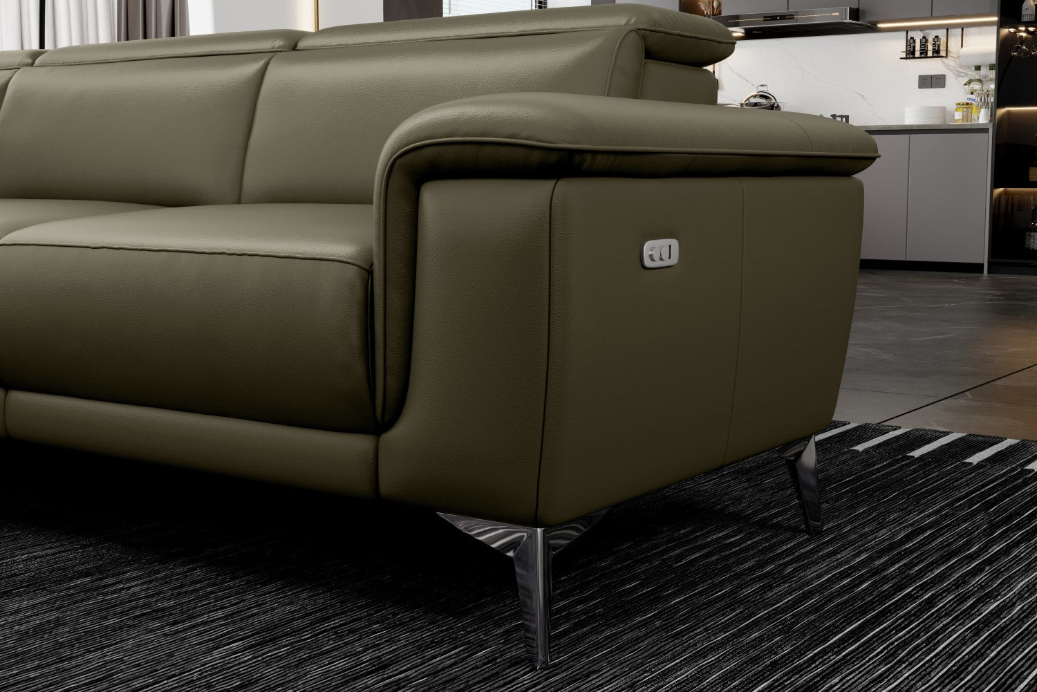 Pista Leather Reclining Sectional Sofa
