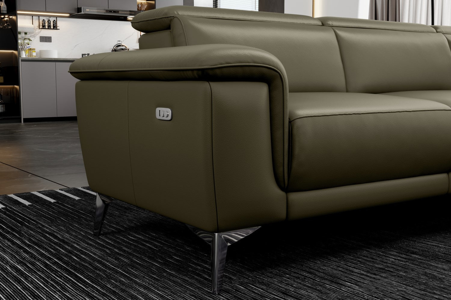 Pista Leather Reclining Sectional Sofa