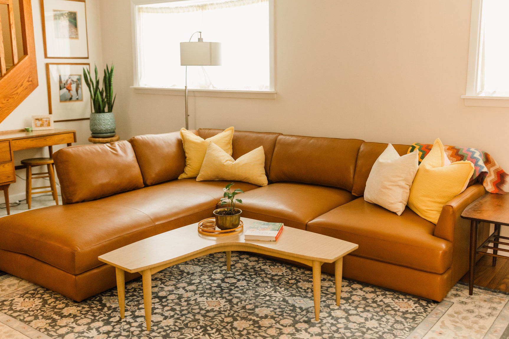 Serena Leather Sectional Sofa