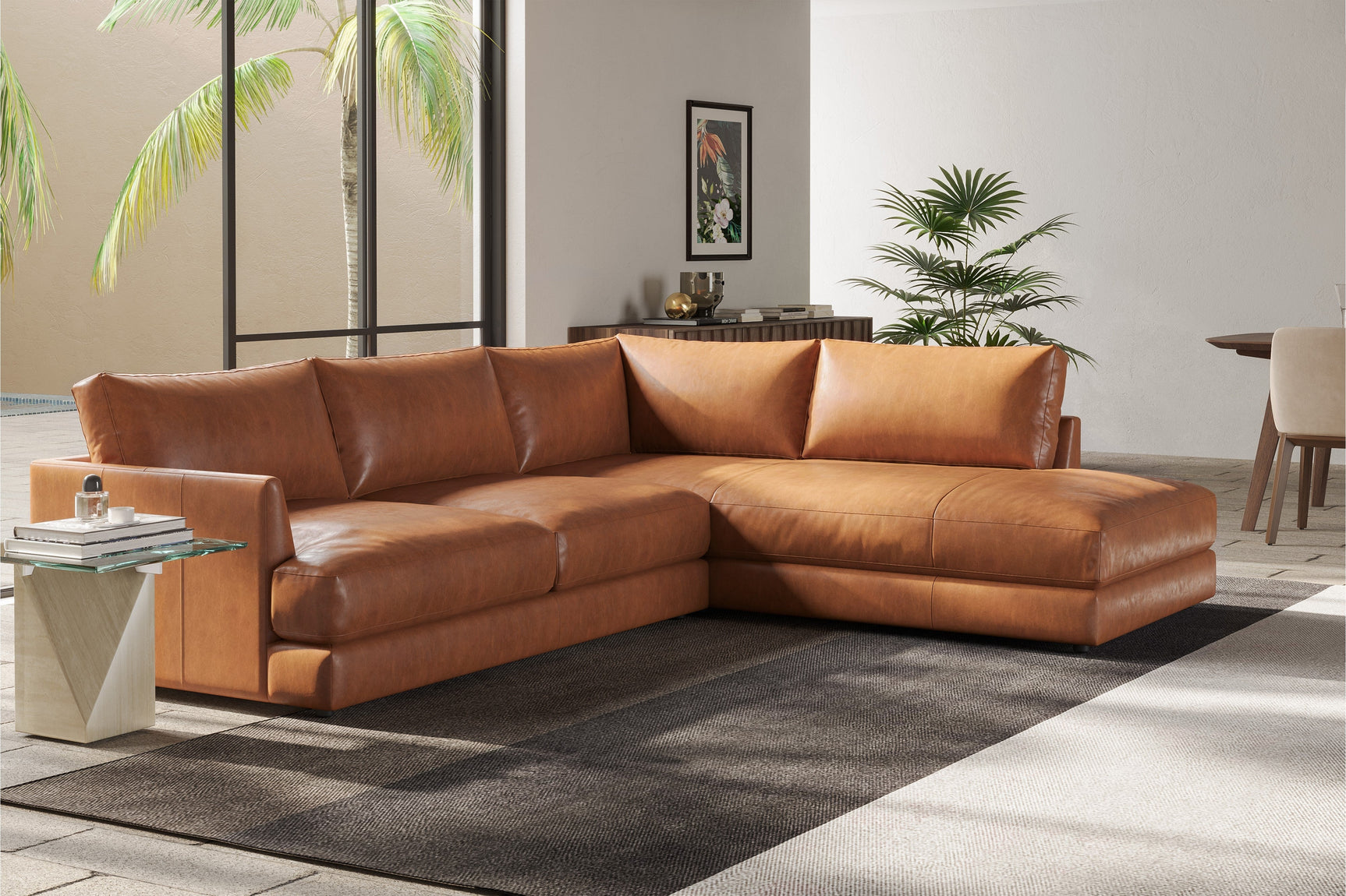 Serena Leather Sectional Sofa