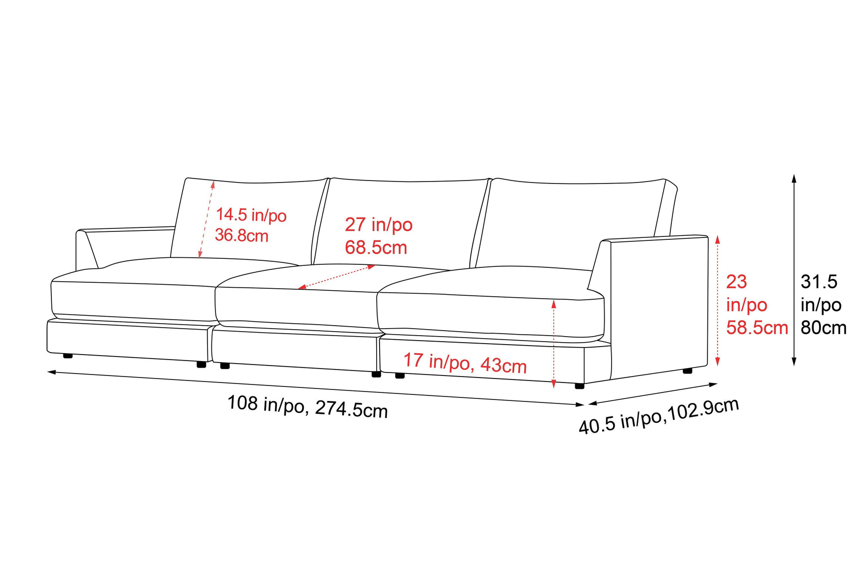 Canapé en cuir Serena