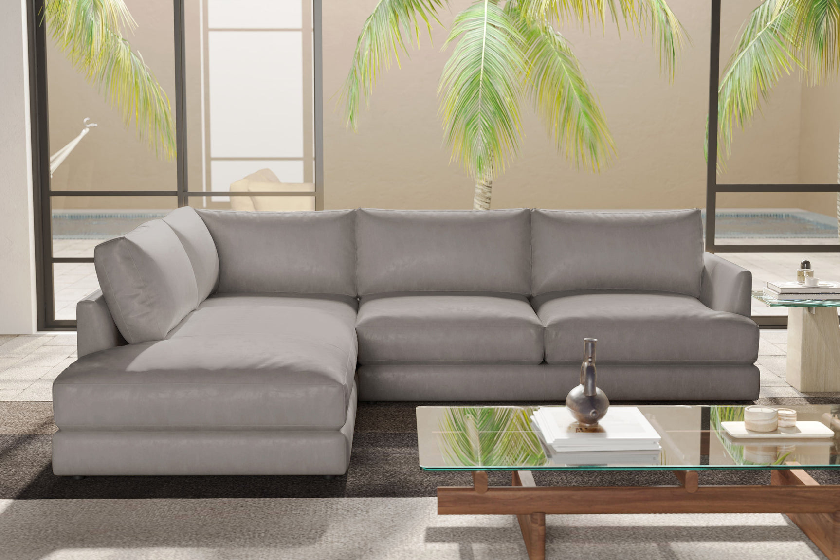 Serena Leather Sectional Sofa