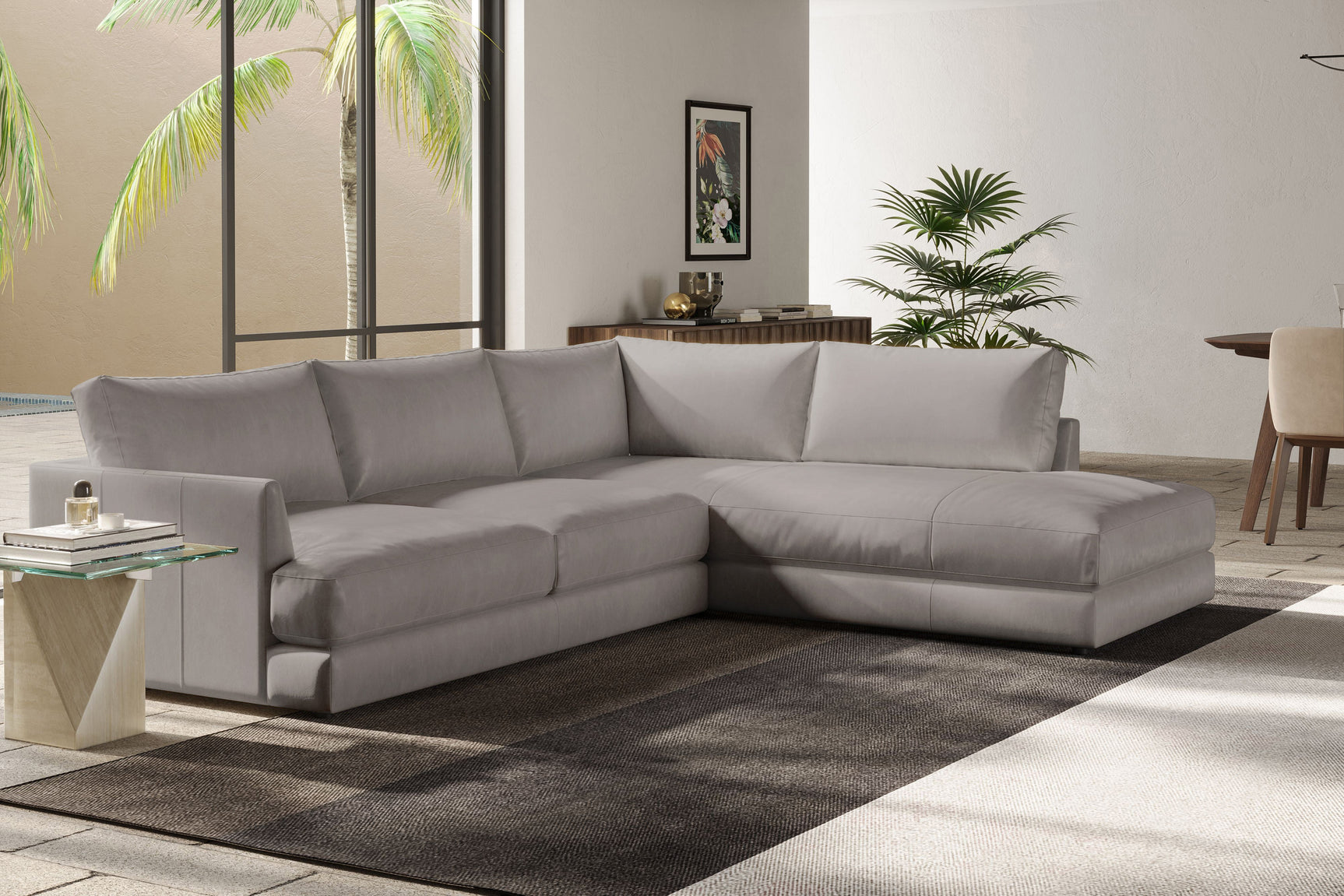 Serena Leather Sectional Sofa