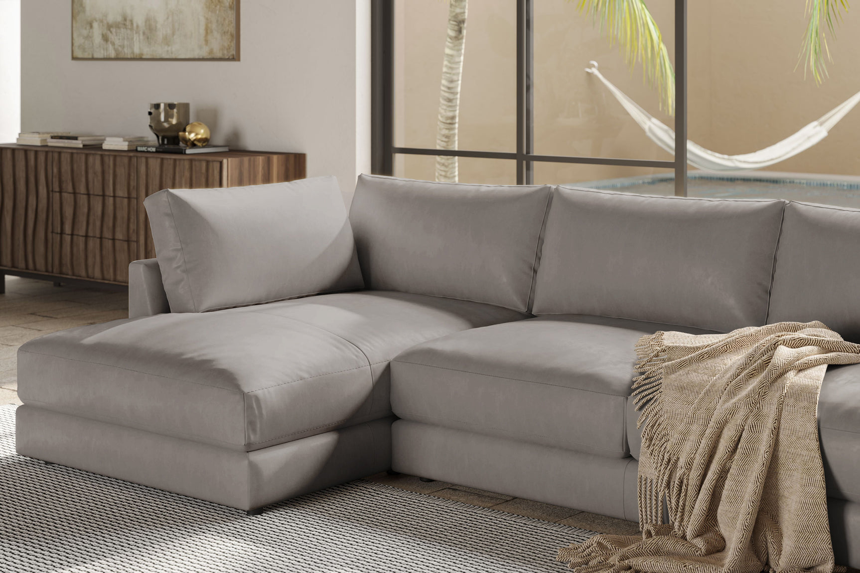 Serena Leather Sectional Sofa
