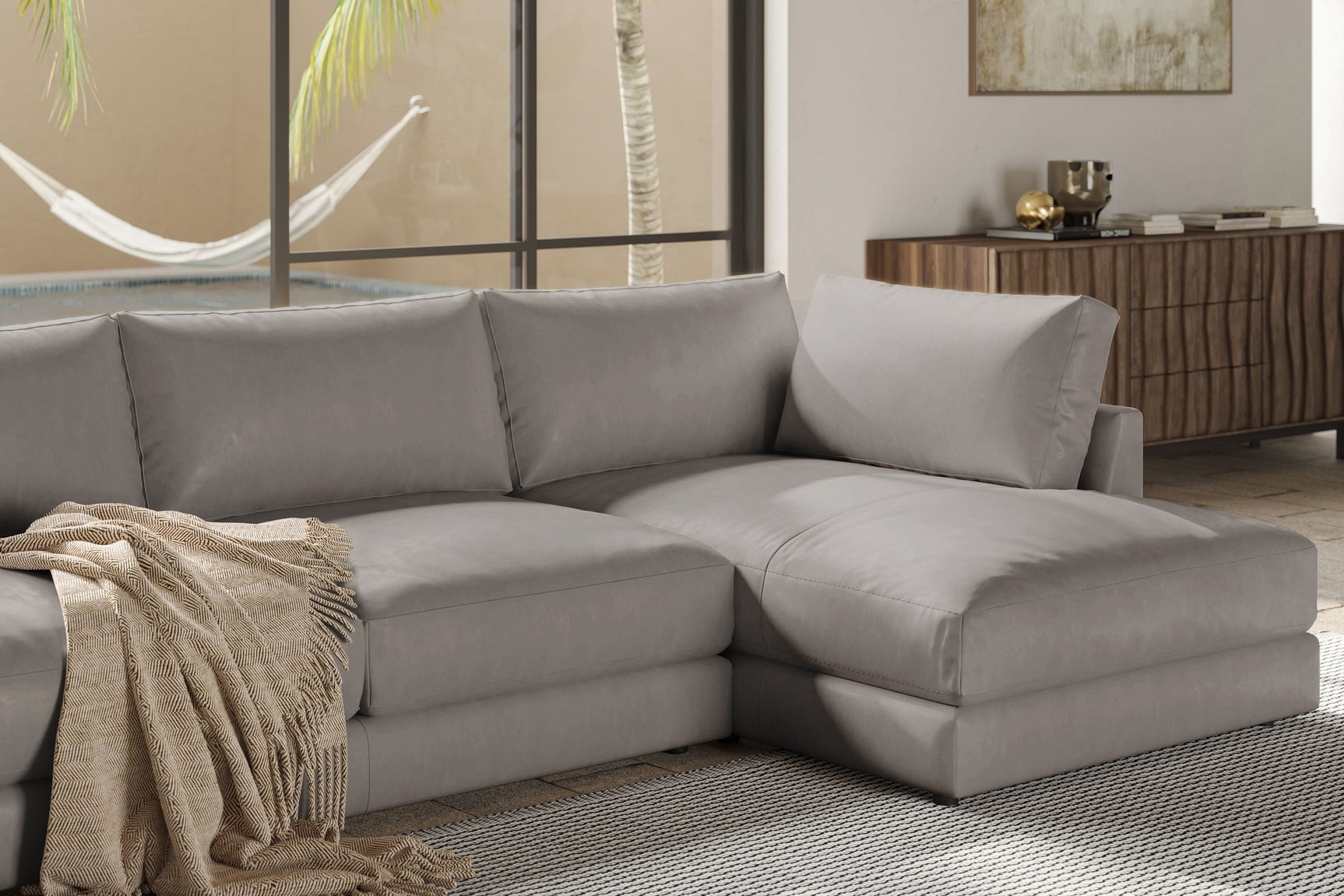 Serena Leather Sectional Sofa
