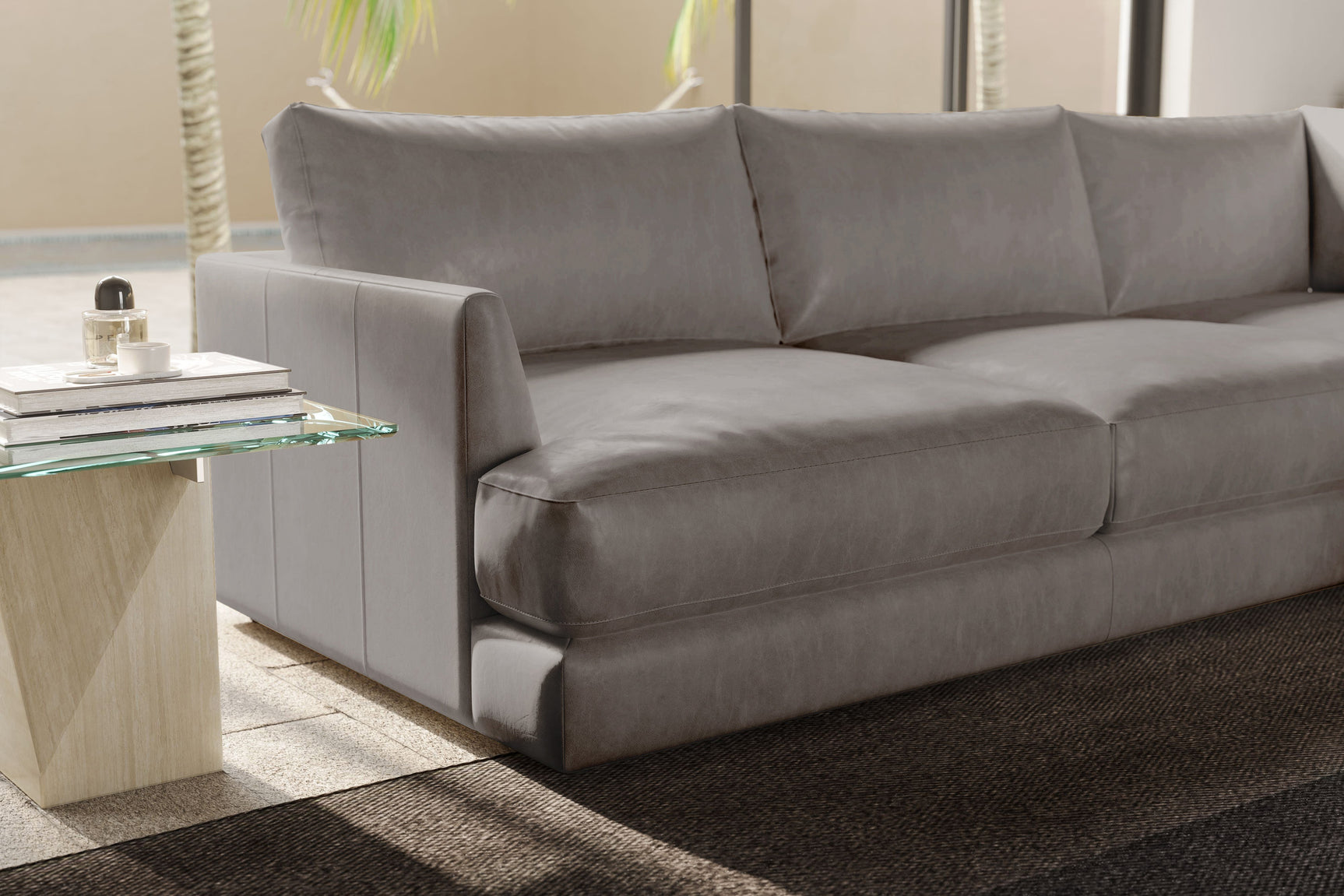 Serena Leather Sectional Sofa