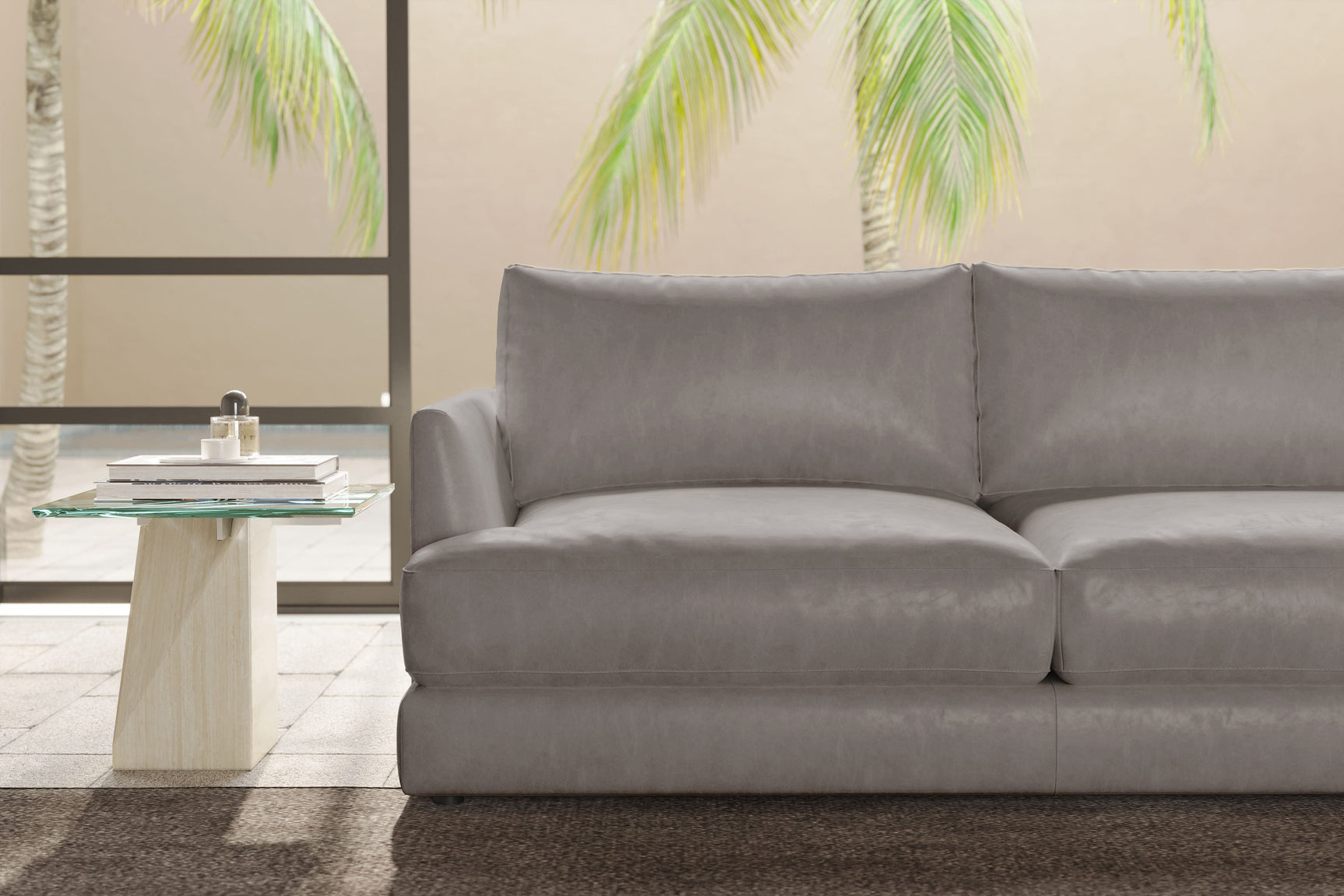 Serena Leather Sectional Sofa