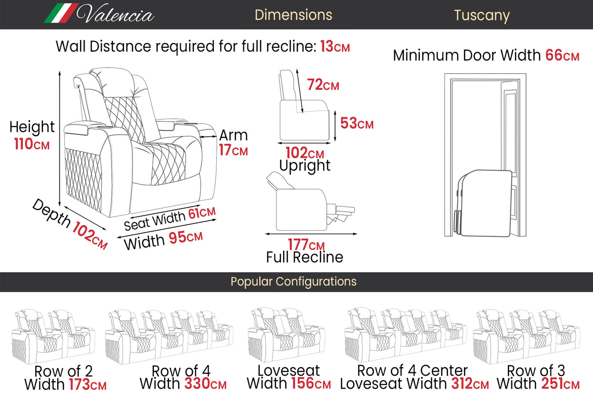 Tuscany Cinema Seating – Premium Recliner Seating & Cinema Sofa