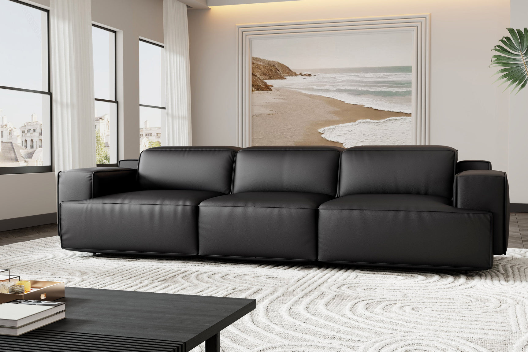 Canapé inclinable en cuir Valentina