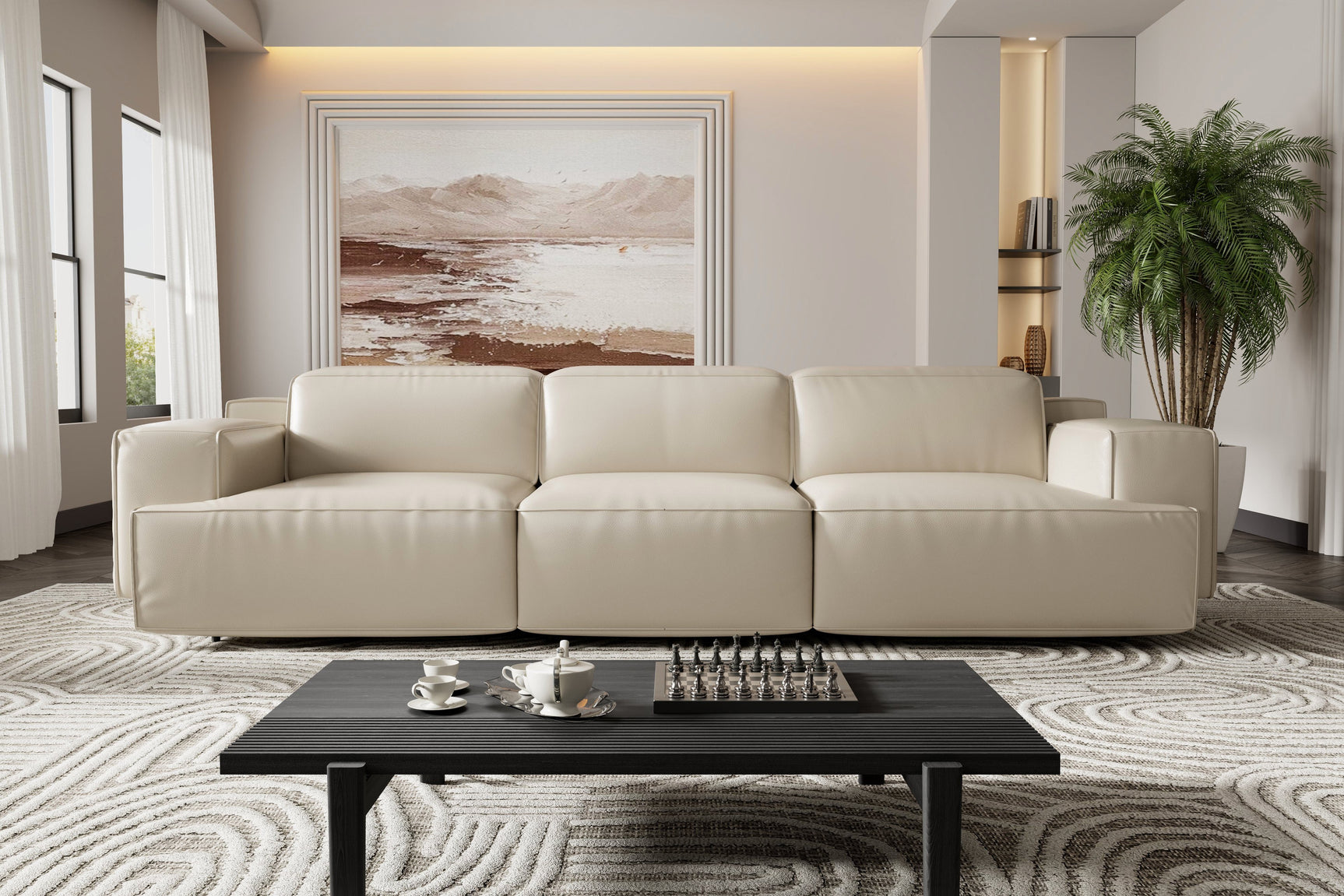 Canapé inclinable en cuir Valentina