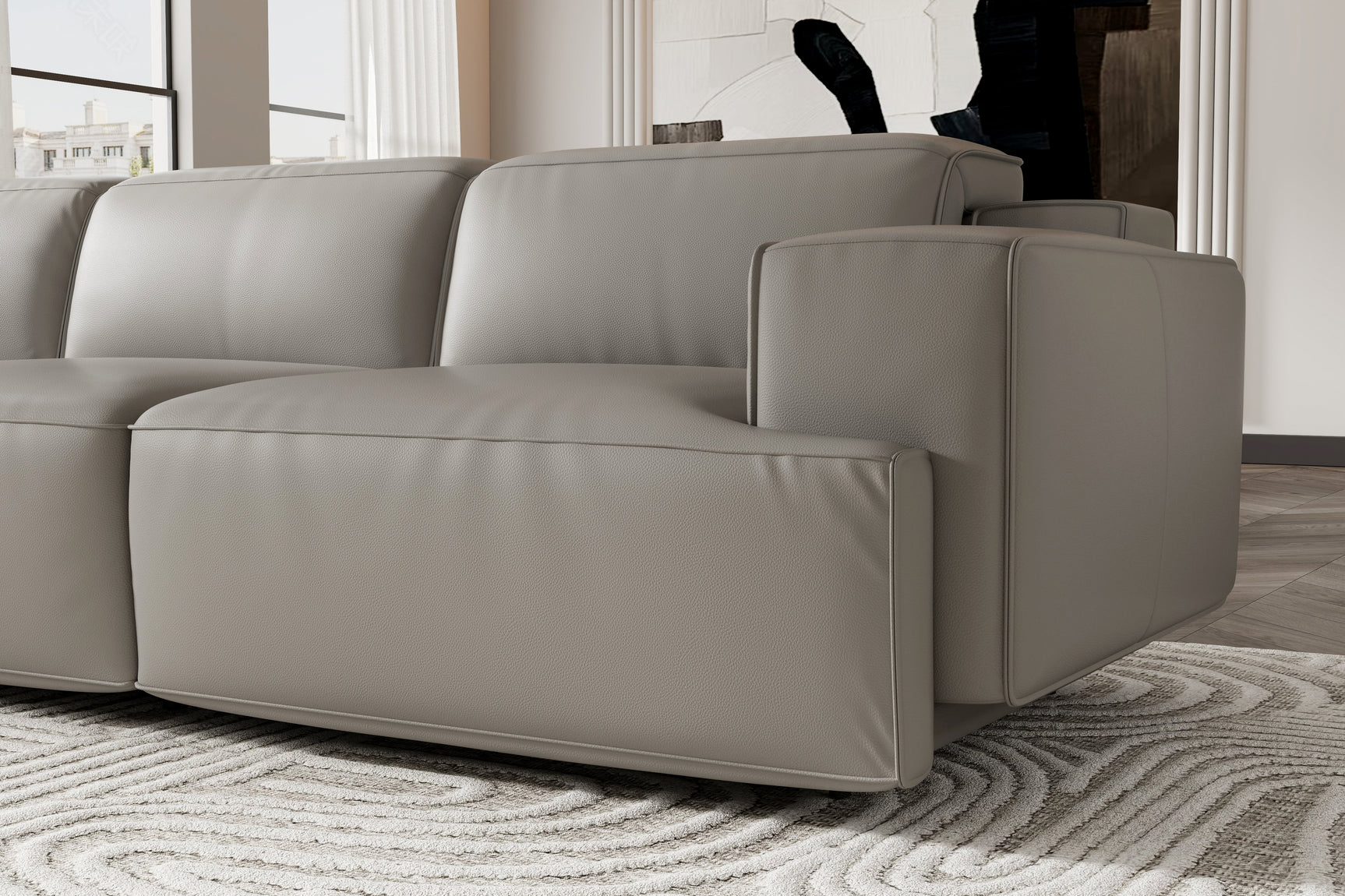 Canapé inclinable en cuir Valentina