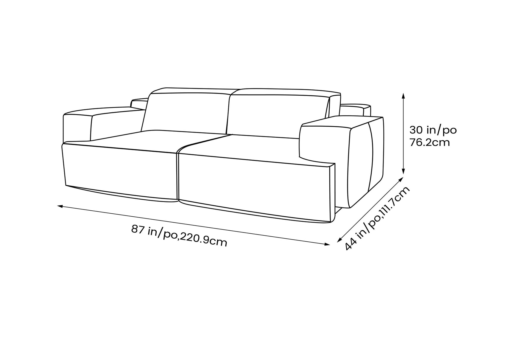 Canapé inclinable en cuir Valentina