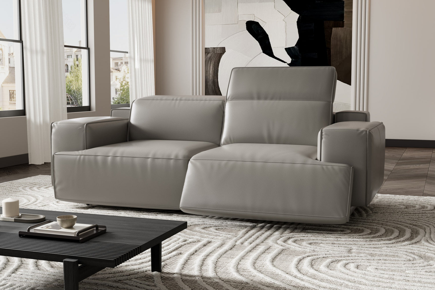 Canapé inclinable en cuir Valentina