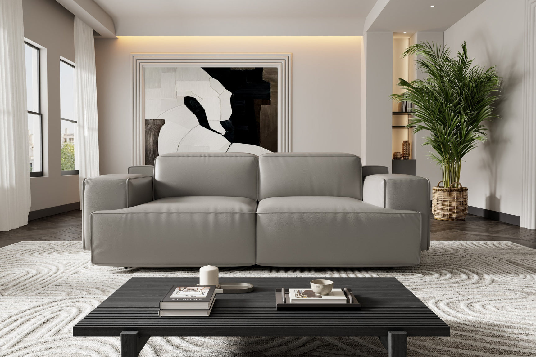 Canapé inclinable en cuir Valentina