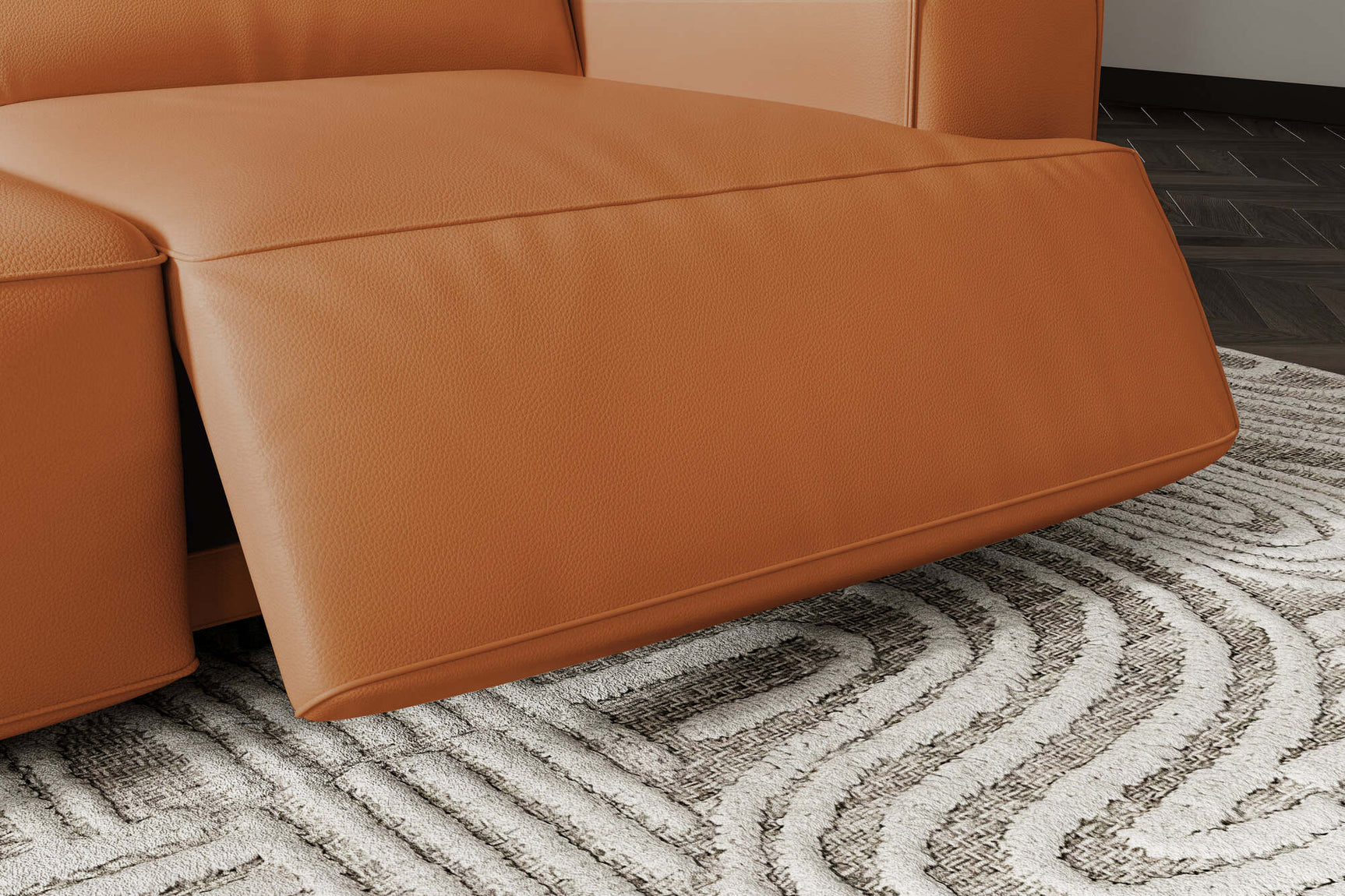 Fauteuil inclinable d'angle en cuir Valentina