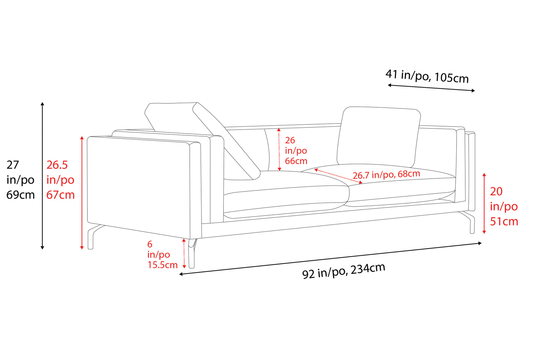 Zadar Leather Sofa