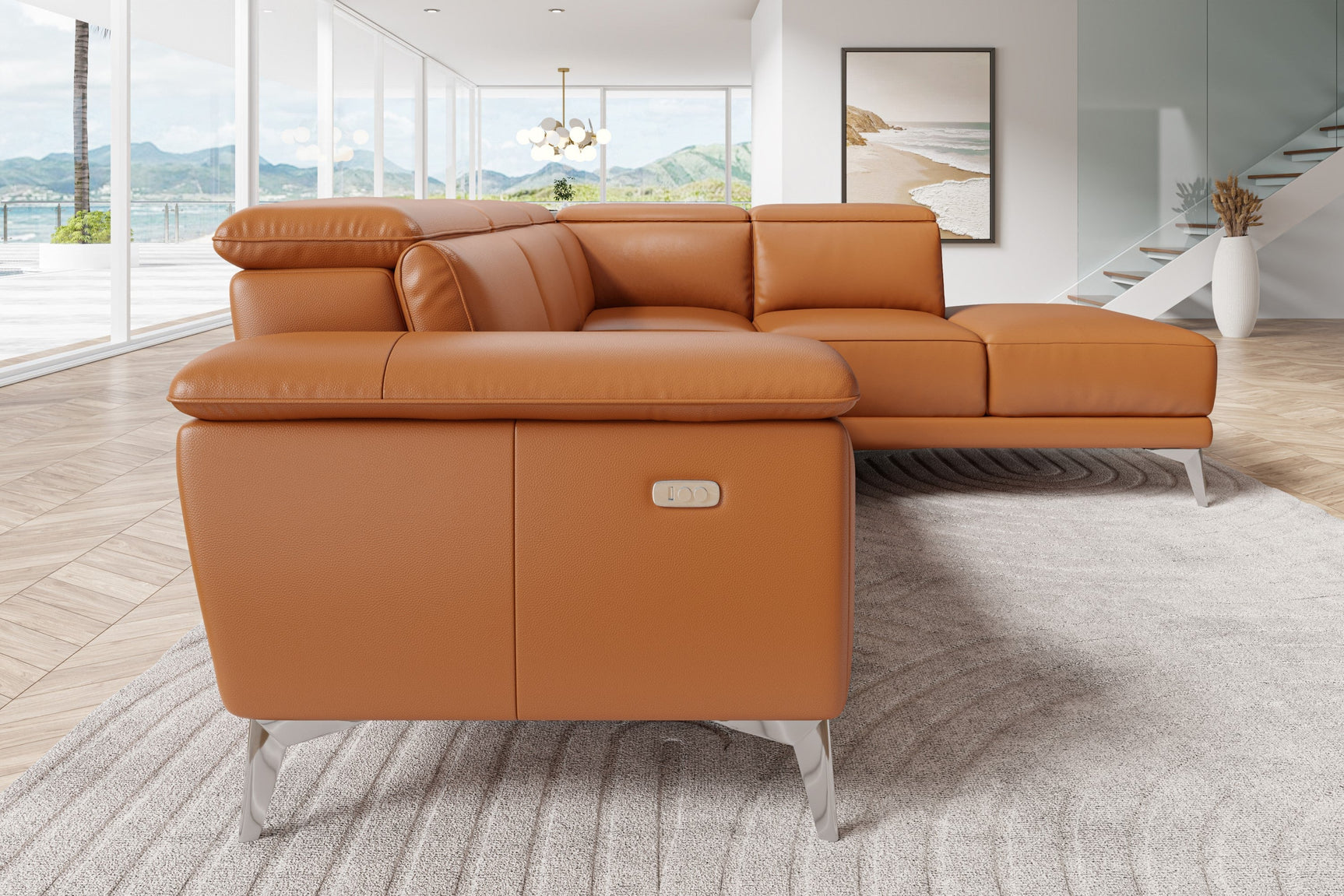 Pista Leather Reclining Sectional Sofa