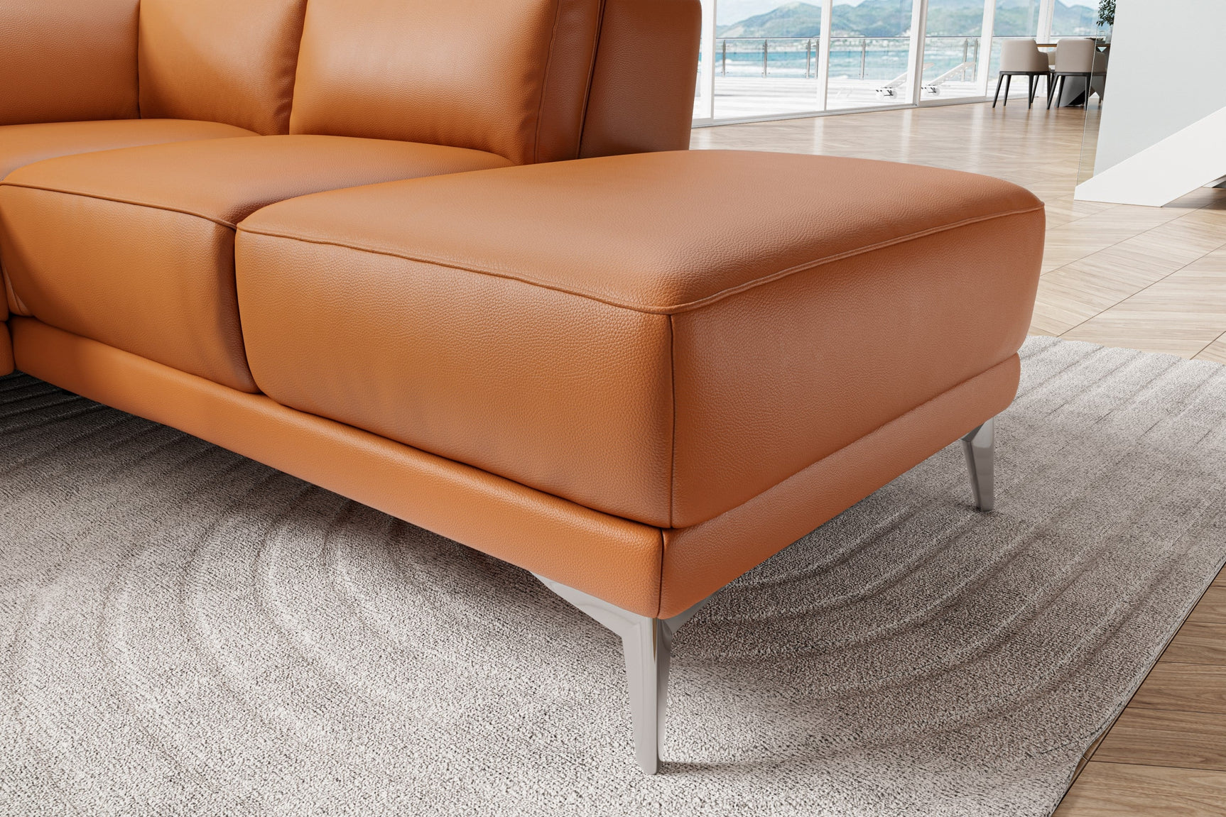 Canapé sectionnel inclinable en cuir Pista