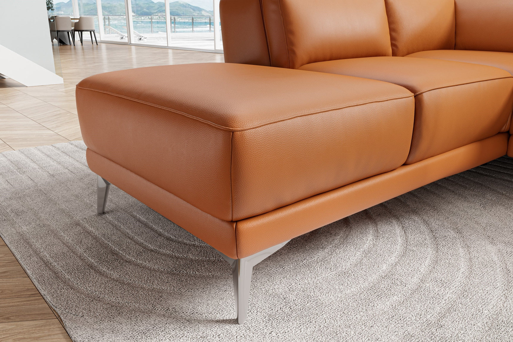 Canapé sectionnel inclinable en cuir Pista