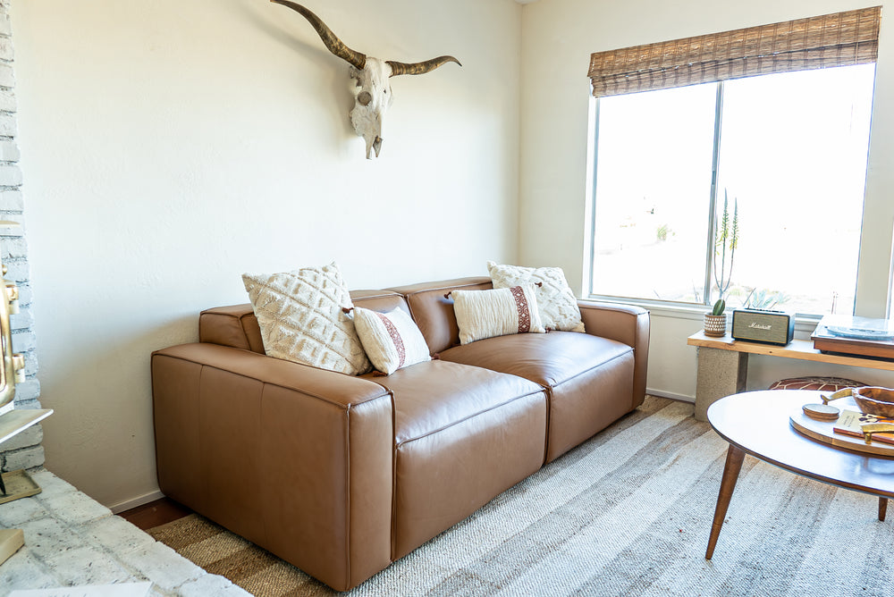 Nathan Leather Right Chaise Sofa Module
