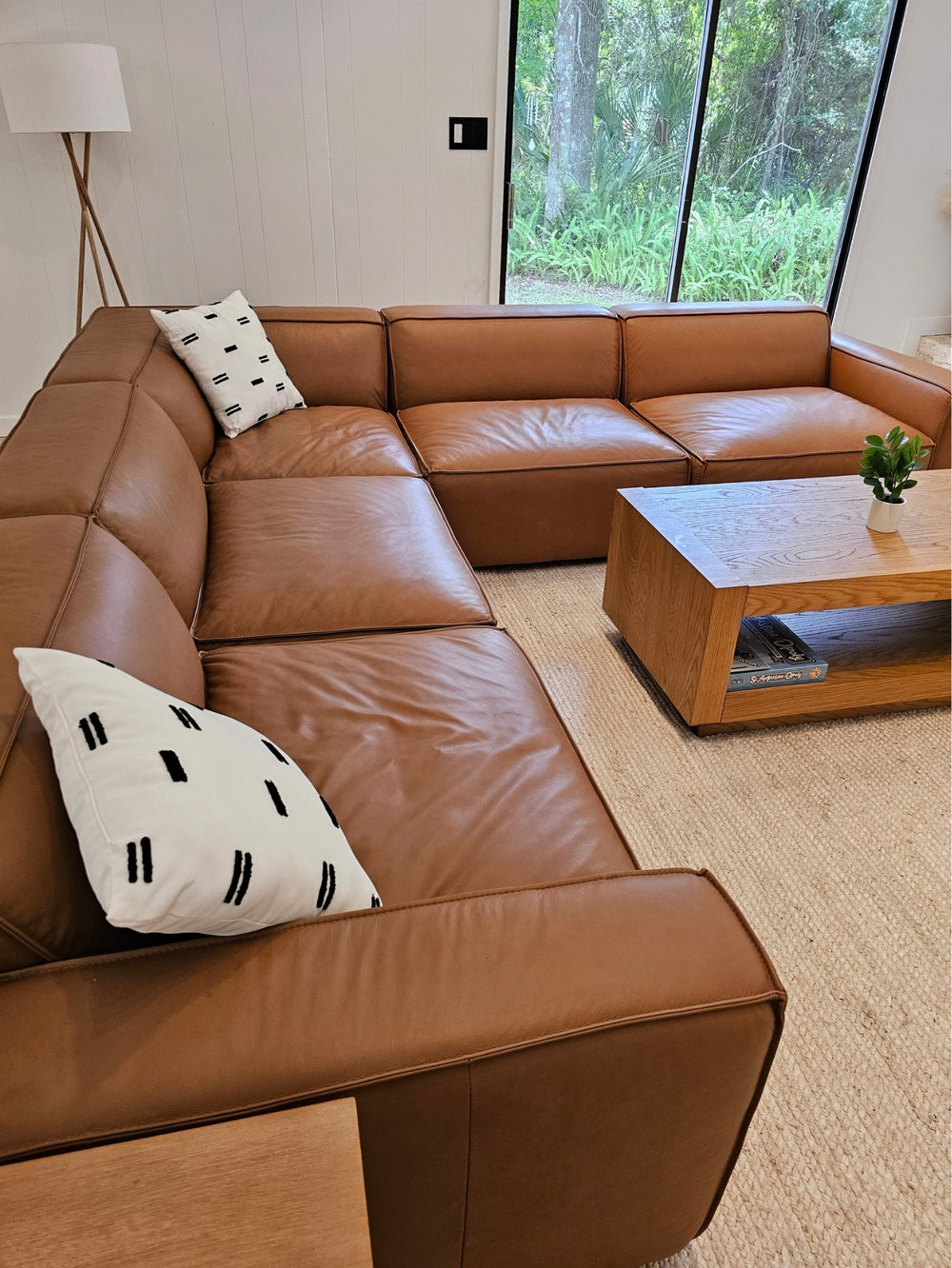 Nathan Leather Right Chaise Sofa Module