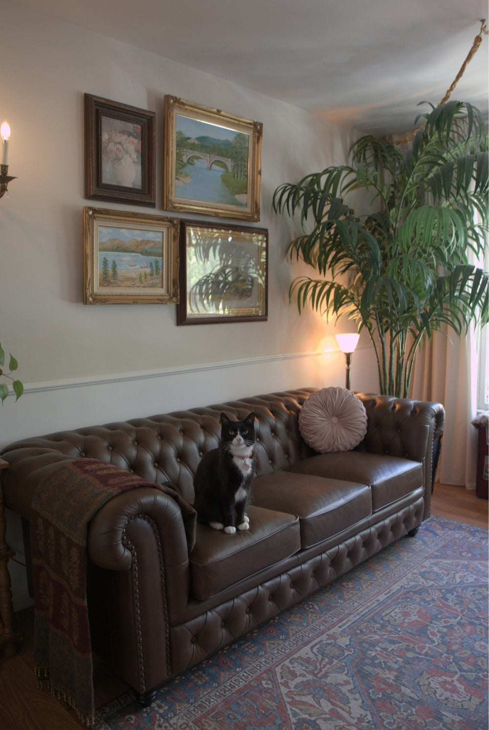 Parma Leather Chesterfield Accent Chair