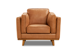 Fauteuil d'appoint en cuir artisanal