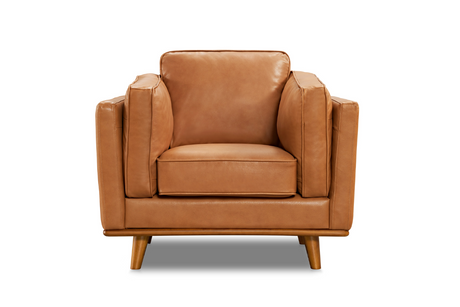 Fauteuil d'appoint en cuir artisanal