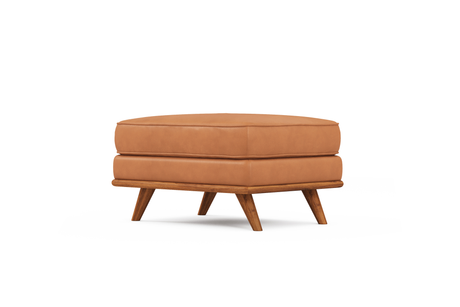 Pouf en cuir artisanal
