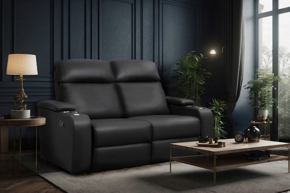 Bellagio Home Cinema Seating Manual Recliner, Black