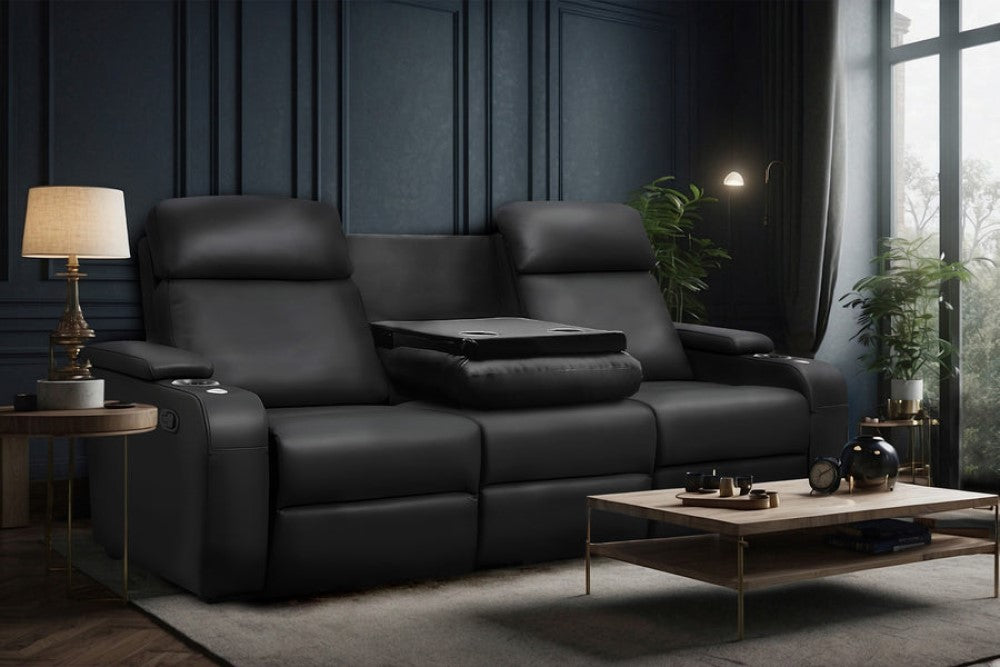 Bellagio Home Cinema Seating Manual Recliner, Black