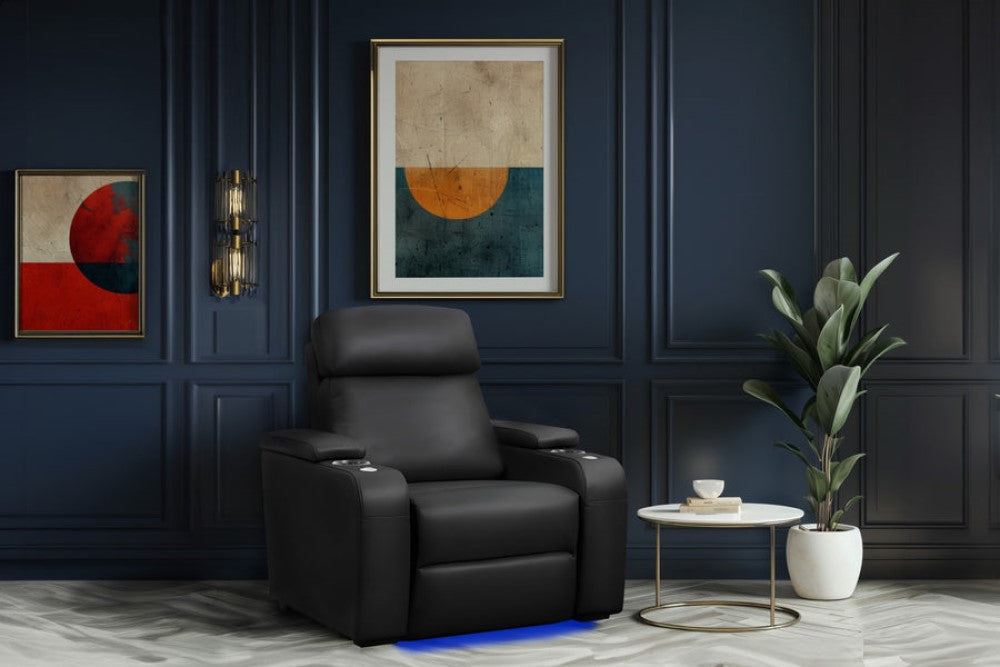 Bellagio Home Cinema Seating Power Recliner, Black