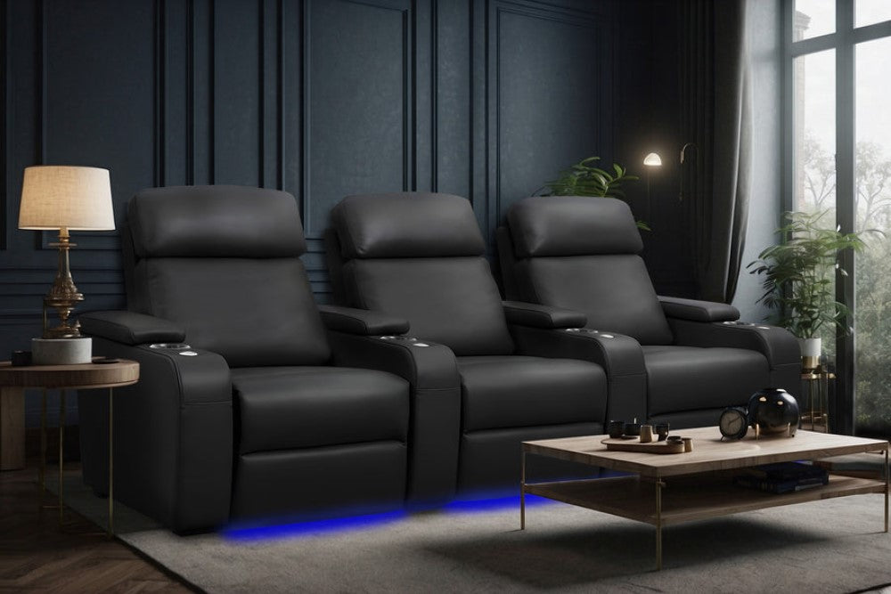 Bellagio Home Cinema Seating Power Recliner, Black
