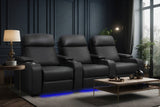 Bellagio Home Cinema Seating Power Recliner, Black