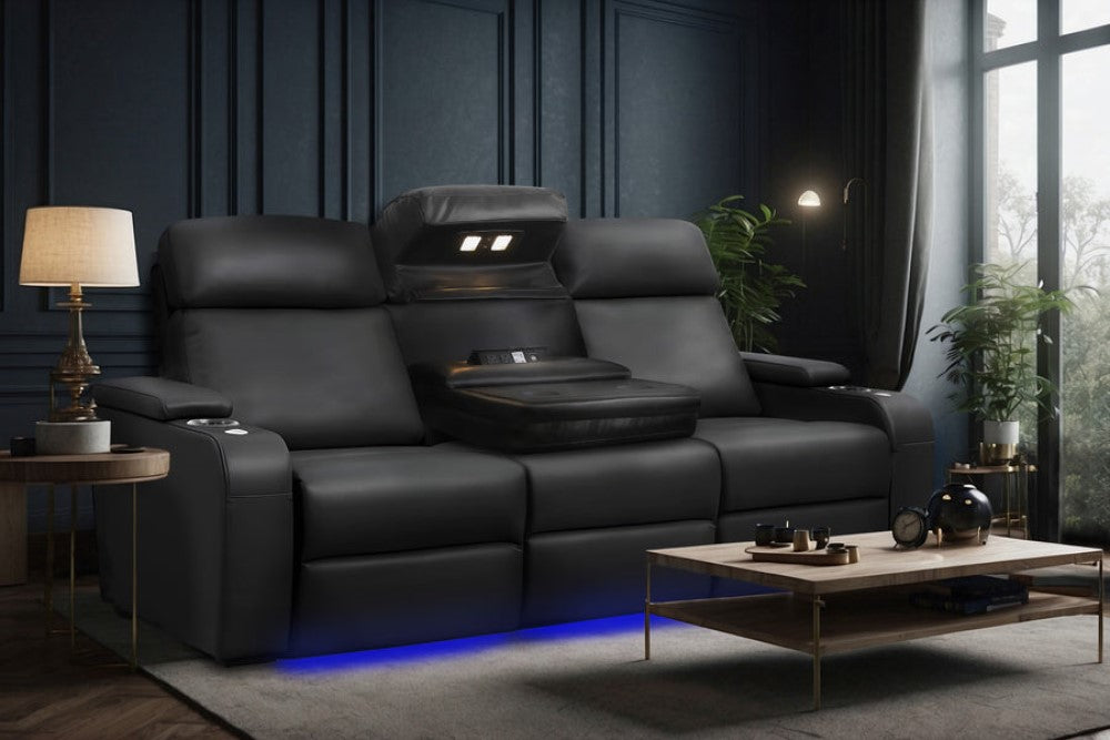 Bellagio Home Cinema Seating Power Recliner, Black