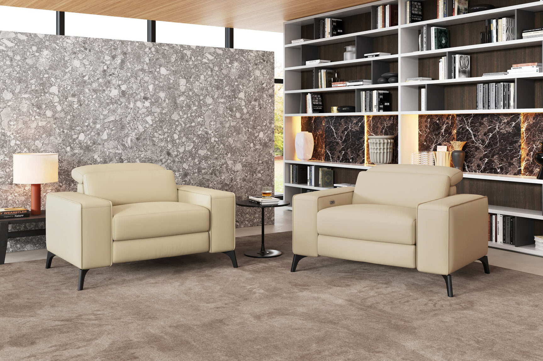Sillón reclinable de cuero Esther