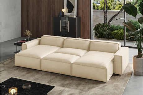 Canapé sectionnel modulaire en cuir Nathan
