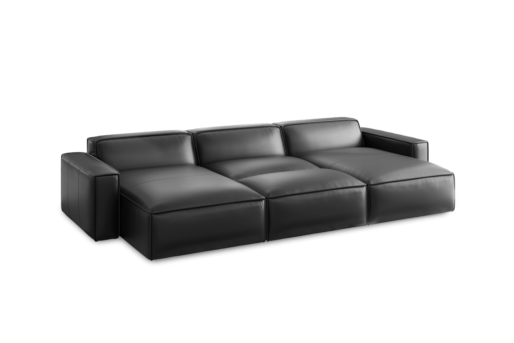 Canapé sectionnel modulaire en cuir Nathan