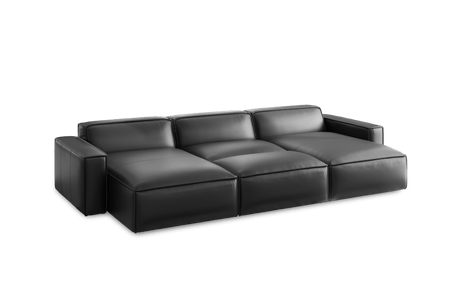 Canapé sectionnel modulaire en cuir Nathan