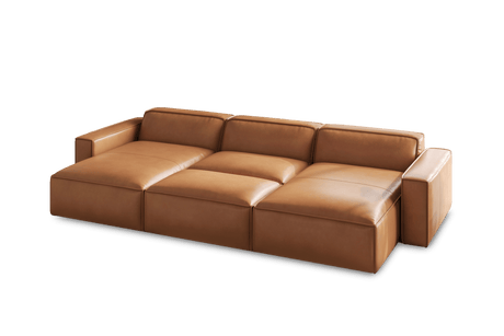 Canapé sectionnel modulaire en cuir Nathan
