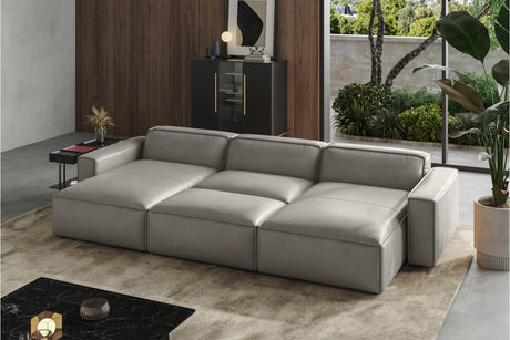 Canapé sectionnel modulaire en cuir Nathan