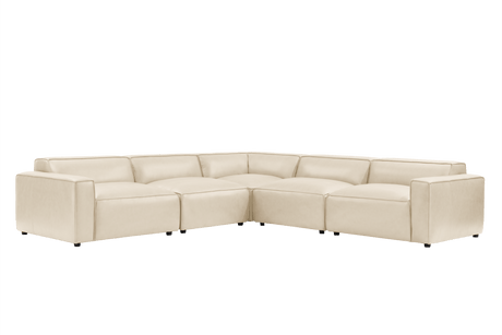 Canapé d'angle modulaire en cuir Nathan