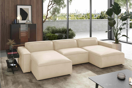 Canapé sectionnel modulaire en cuir Nathan