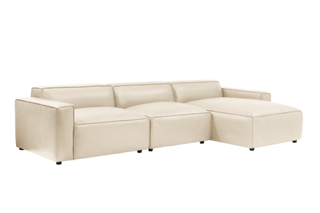 Canapé sectionnel modulaire en cuir Nathan
