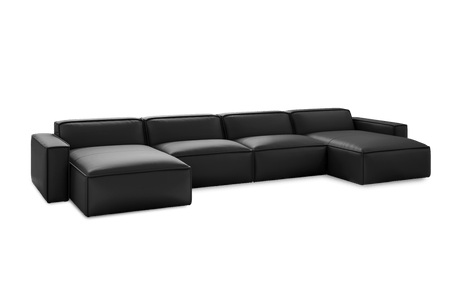 Canapé sectionnel modulaire en cuir Nathan