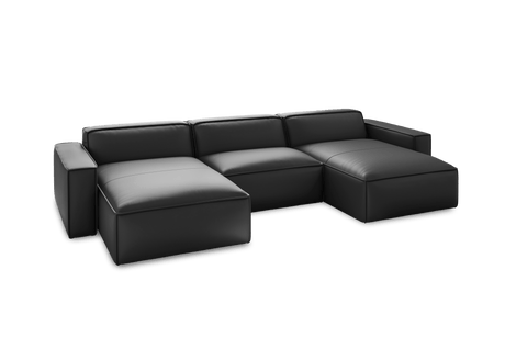 Canapé sectionnel modulaire en cuir Nathan