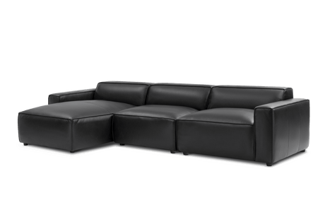 Canapé sectionnel modulaire en cuir Nathan