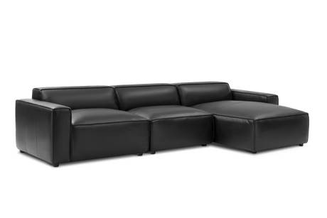 Canapé sectionnel modulaire en cuir Nathan