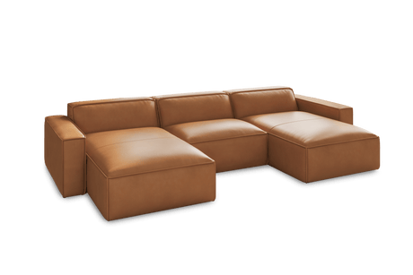 Canapé sectionnel modulaire en cuir Nathan