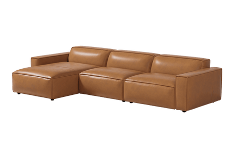 Canapé sectionnel modulaire en cuir Nathan